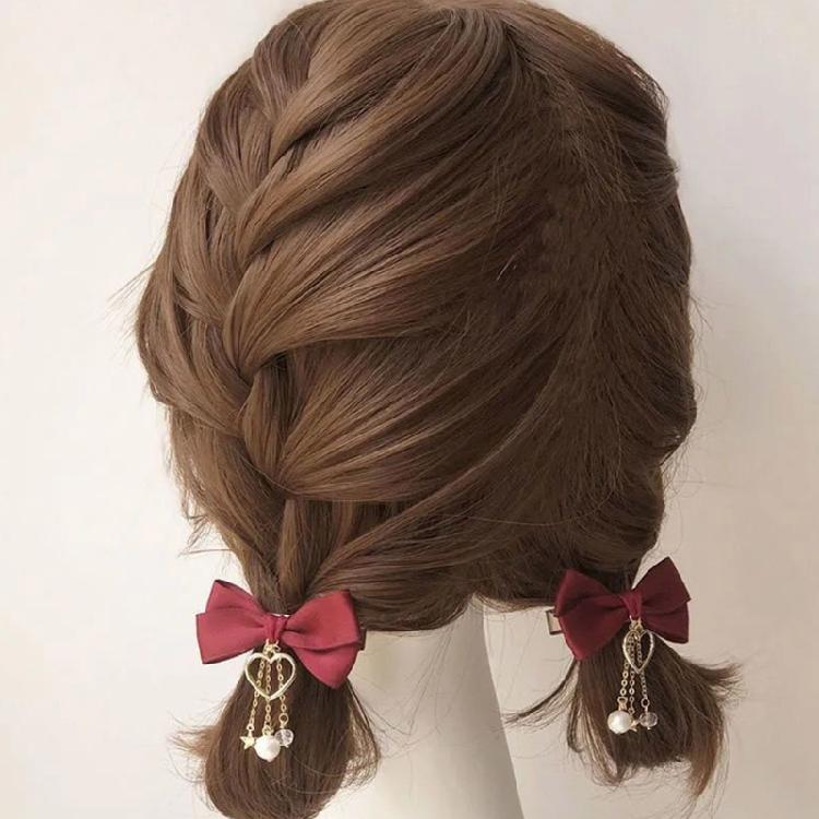 Bow Pearls Hair Clip Y2K Style Hairpin Sweet Balletcore Bunches Hair Clips
