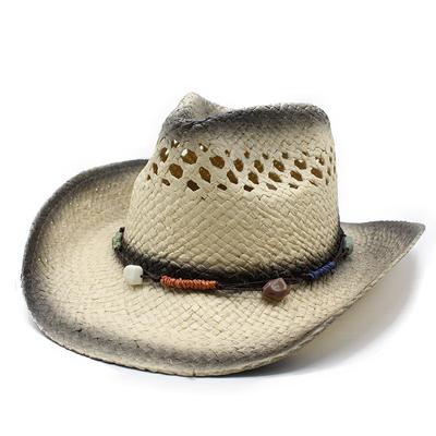 Hollow Western Cowboy Hat Men, Summer Eaves Sunscreen Straw Hat Women, British Jazz Top Hat