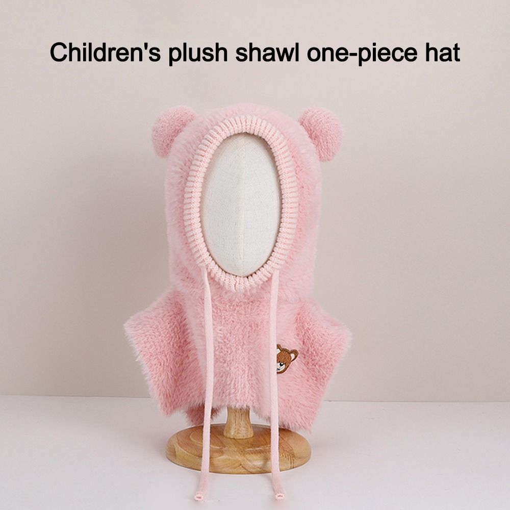 Shawl Pullover Cap Coldproof Kids Balaclava Hats Cute Children's Knitted Cap  Autumn Winter