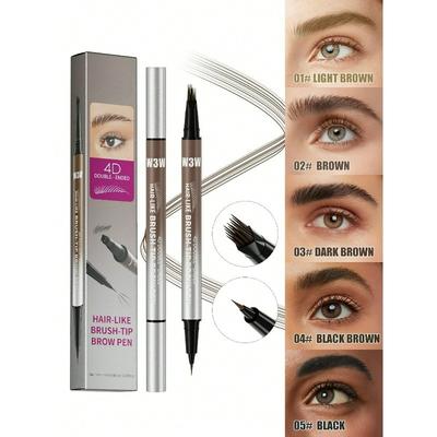 Pióro do brwi i eyeliner 2 w 1, Naturalne wodoodporne, odporne na pot, długotrwałe pióro do brwi, Damskie pióro do brwi z podwójną końcówką do mikro-rzeźbienia
