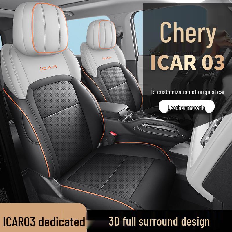 New Universal 5-Seat Full Leather Car Seat Cushion for Car03 - All Seasons