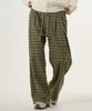 UNKNOWN PLANET Check Elastic Waist Pants Khaki