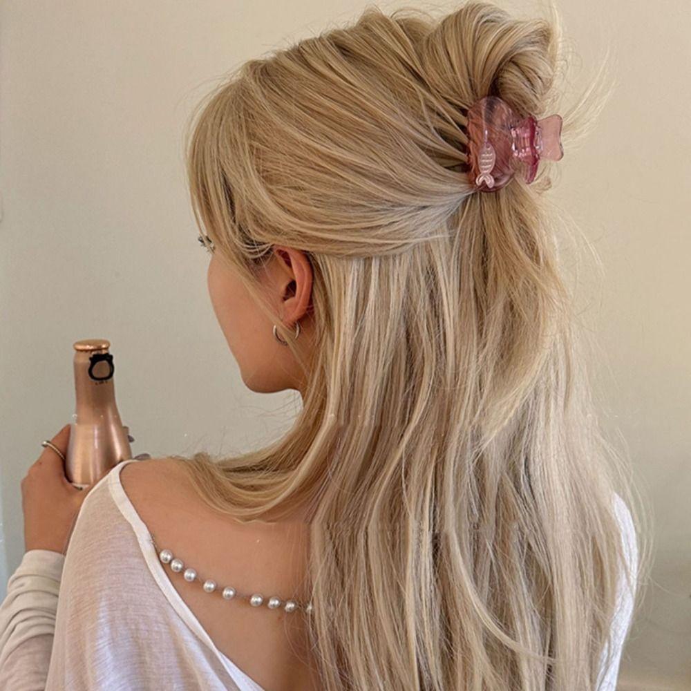 Animal Fish Hair Claw Transparent Animal Hair Clip Fashion Acetate Hair Claw  Female/Girls