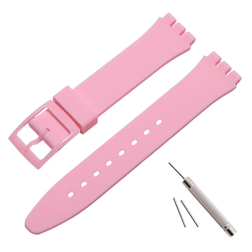 Silikonowy Pasek do Zegarka 16mm 17mm 19mm 20mm dla Swatch Kolorowy Pasek Sportowy Gumowy Zamienny Pasek na Nadgarstek Bransoletka Akcesoria do Zegarka