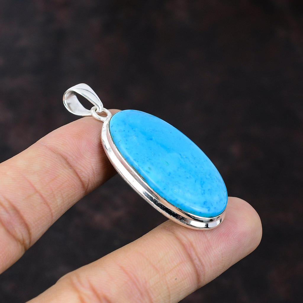Arizona Turquoise Pendant Handmade Beautiful Jewelry 925 Sterling Silver Pendant Very Pretty Gemstone Jewelry Gift For Her Wonderful Jewelry