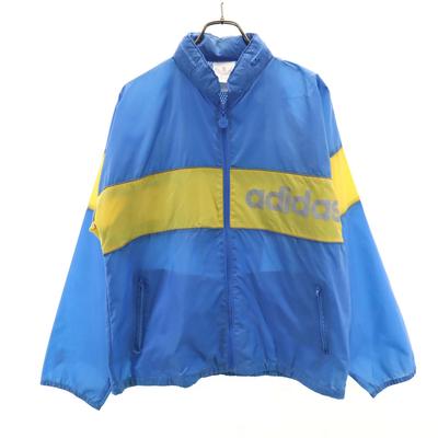 Adidas 80s 90s Alt Zweifarbig Windjacke blau Mit Kapuze Herren Gebraucht