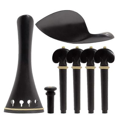 1 Set 4\4 Violin Spare Ebony Violin Tailpiece Chinrest Peg Endpin Kit Violin Fittings Decoration