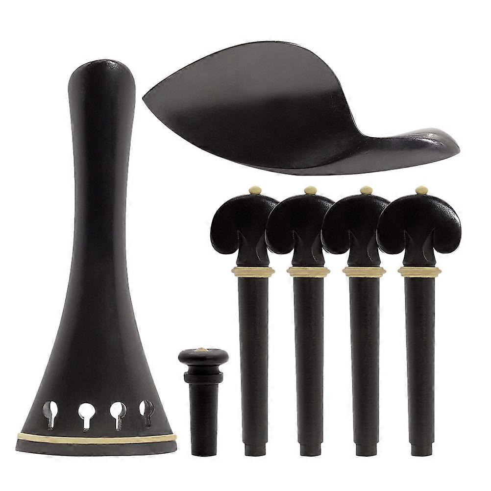 

1 Set 4\4 Violin Spare Ebony Violin Tailpiece Chinrest Peg Endpin Kit Violin Fittings Decoration