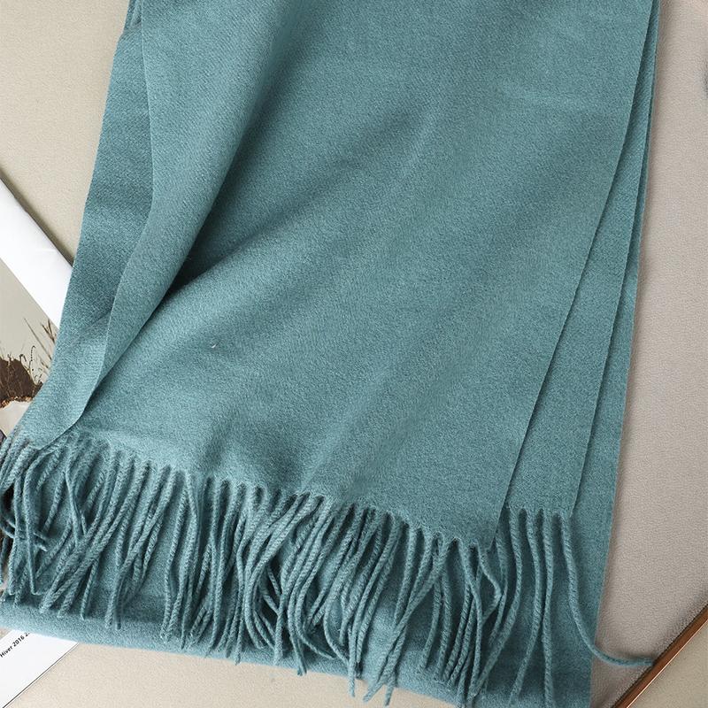 Kaffee Schal für Damen Lange Warme Kaschmirschals Winter Hijab Einfarbig Damen Stola Wickel Weiblich Pashmina Bandana Kopftücher