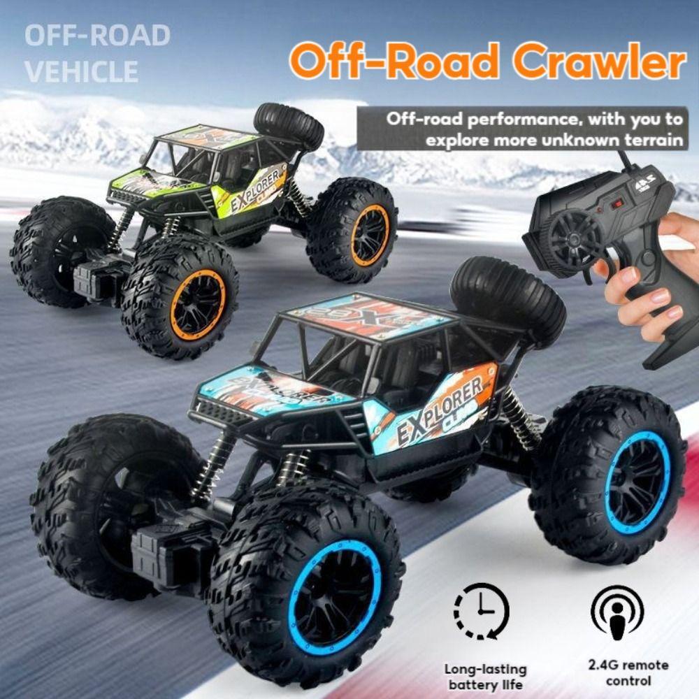 Blue Green 2.4G Alloy RC Car Four-wheel Drive Rock Crawler Remote Control Racing Cars Toy Gift