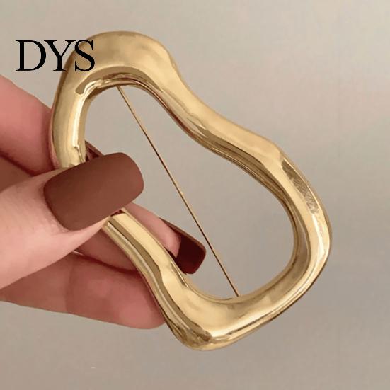 Brooch with Safety Pin, Abstract Irregular Metal Outline Lapel Lightweight Pin Versatile Accessory for Collar Cuffs Bags Gift Artistic Flair