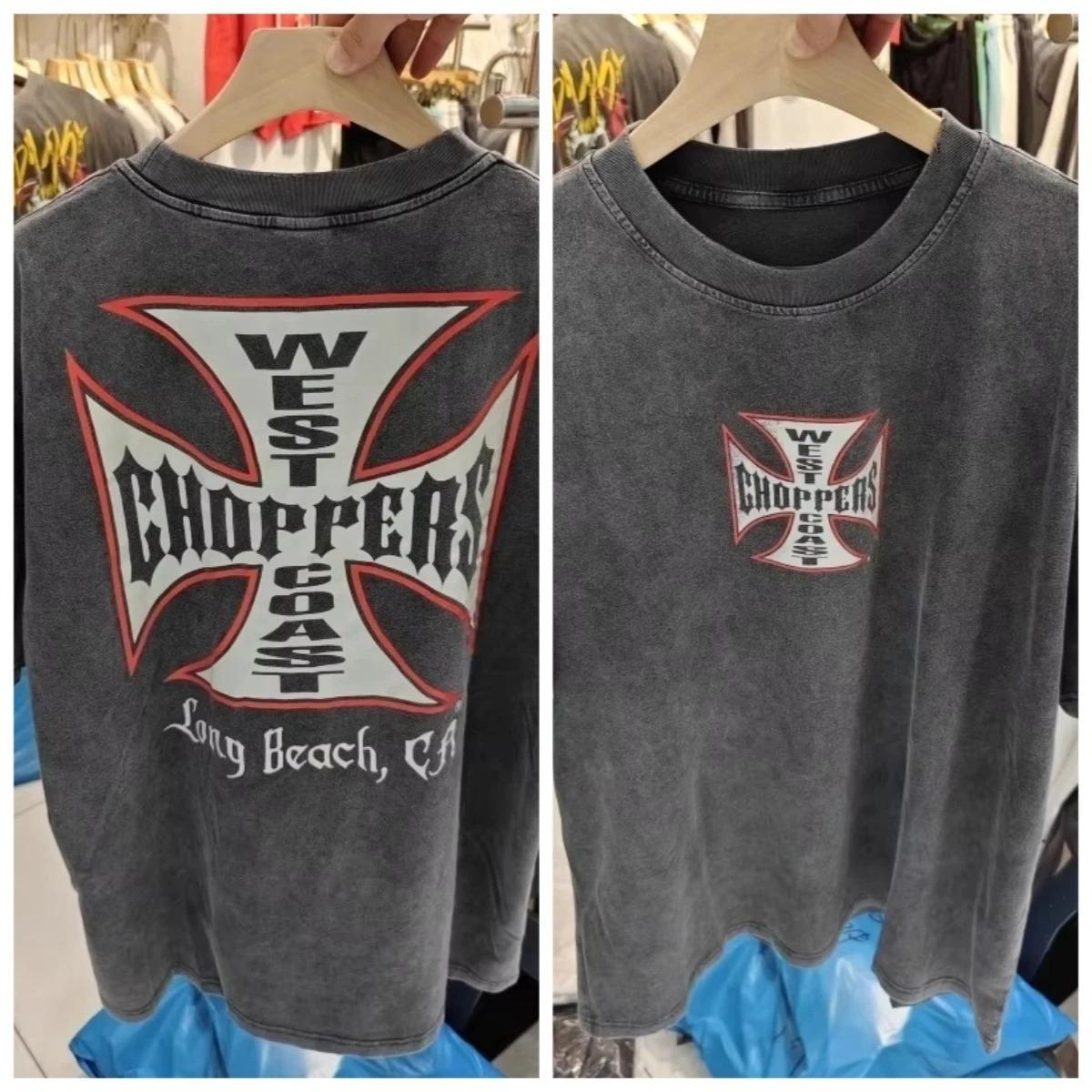 

2026 Унісекс Футболки з праної бавовни Повсякденна футболка West Coast Choppers Модний стрітвеар Дихаюча тканина Вільний крій Щоденний одяг Unseix XXXL чорний