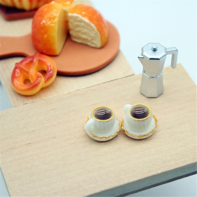 Mini Resin Bread Coffee Dollhouses Scene Accessories For Role Play Decoration And Gift Giving