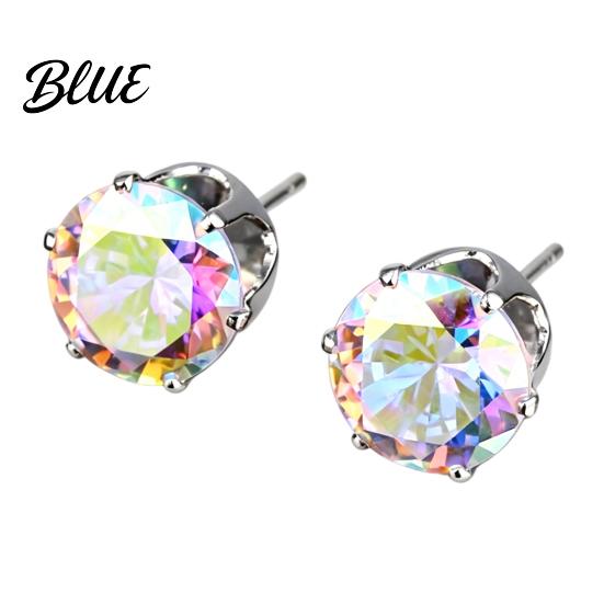 Daily Wear Earrings 1 Pair Stud Earrings Four-Claw Cubic Zirconia