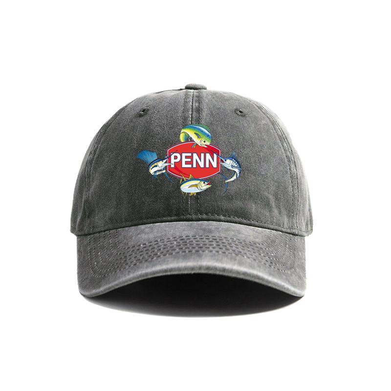 Penn Reels Baseball Caps Distressed Hats Cap Unisex Women Retro Outdoor Summer Adjustable Fishing Lover Hat