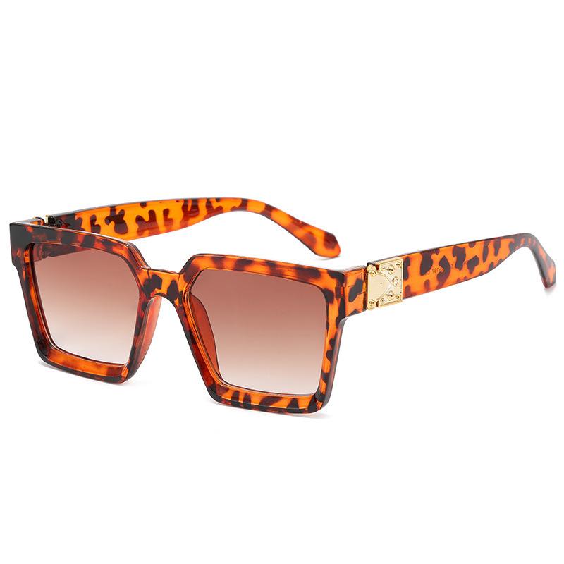 New Cross-border Large Square Frame Sunglasses Unisex UV Protection Fashion Trendy Vintage European American Style Hot Selling Outdoor Sun Glasses