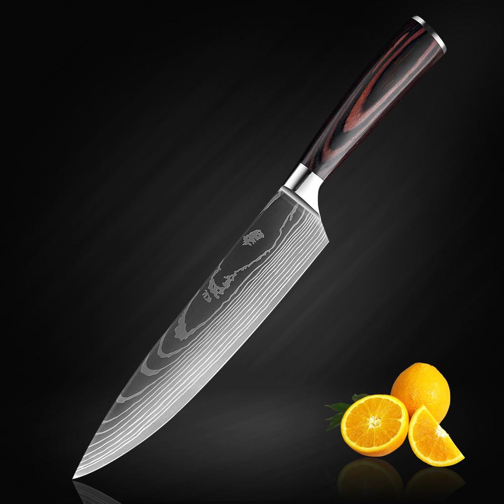 5Psc Stainless Steel Chef Knives Set Kitchen Knife Set Butcher Boning Knife Vegetable Knives Cutter