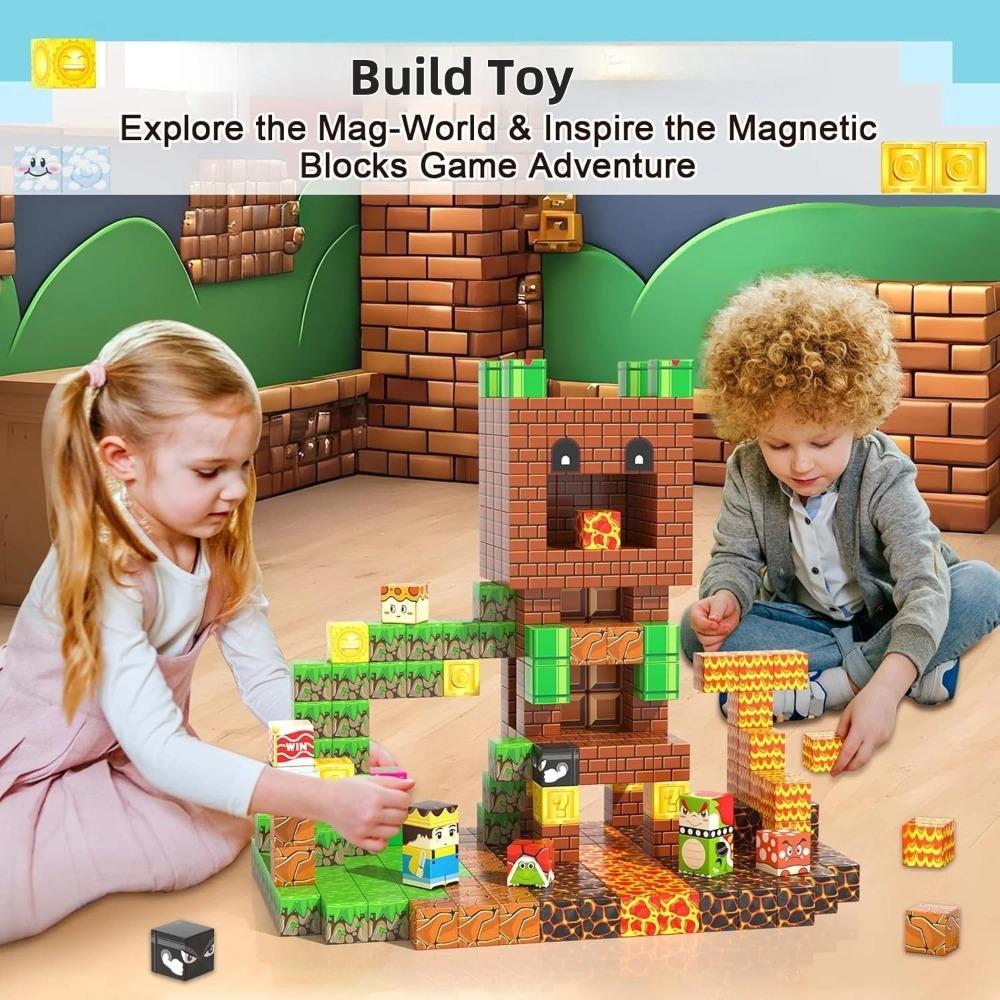 Magnetic Building Blocks Toy Build Adventure Game Castle World Magnet Construction Set STEM Montessori Sensory Toys Gift