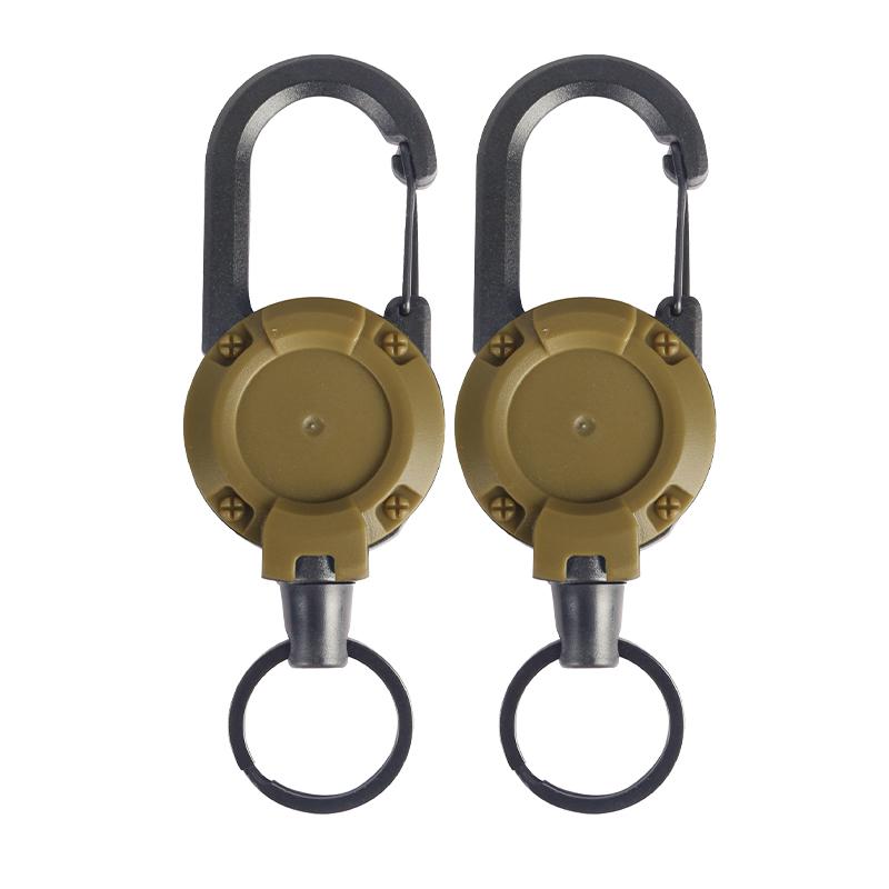 2Pcs Retractable Key Chains Anti-theft Metal Easy-to-pull Buckle Rope Elastic Keychain Sporty Retractable Key Ring