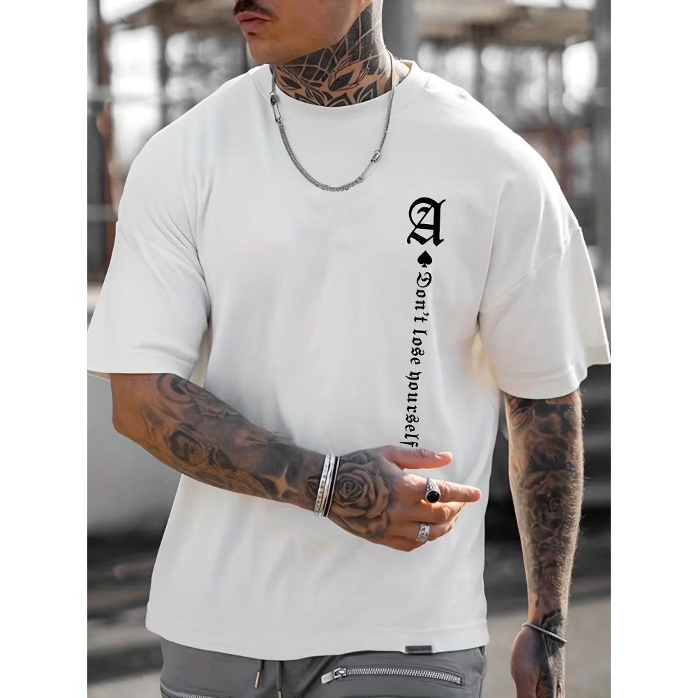 Men's Summer Loose Fit  100 Cotton Printed T-shirt Tops  Men Clothing  T Shirt  Harajuku Short Sleeved
