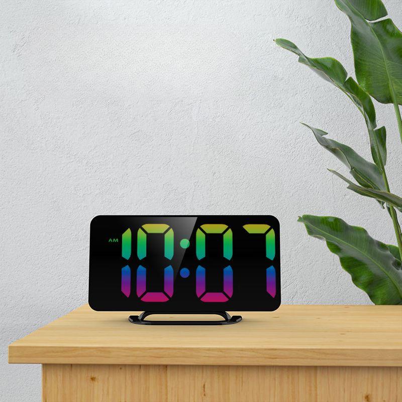 Colorful Children's Alarm Clock LED Large Font Display Electronic Clock Student Digital Alarm Clock