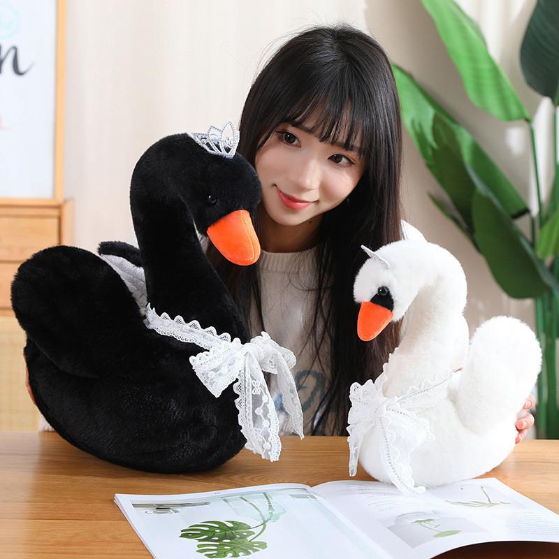 Short Plush Swan Stuffed Animal Toy Goose Sleeping Doll Room Decoration Gift Kid