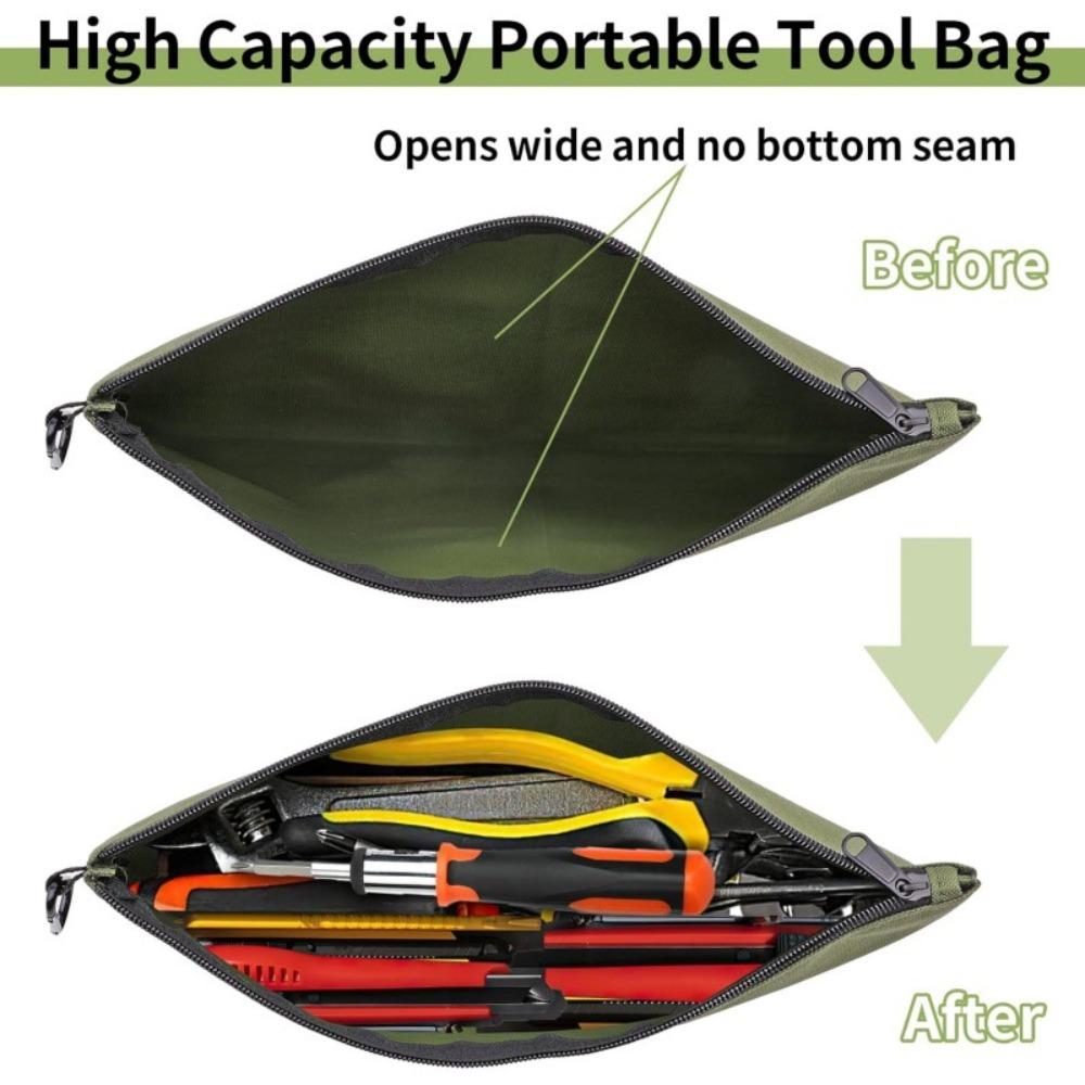 Wear-Resistant Zipper Tool Bag Pouch Multi-Function Tool Organizer For Electrician Gardening Woodworking Camping Use
