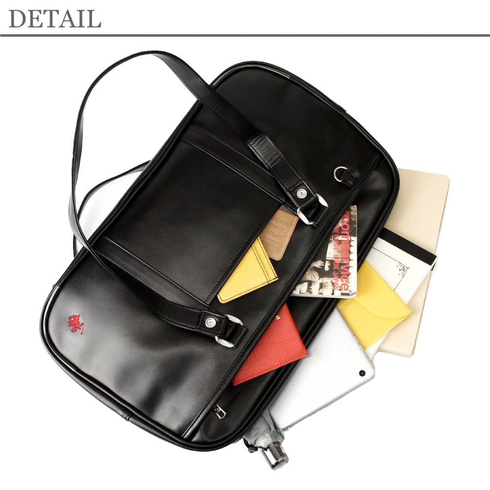 BEVERLY HILLS POLO CLUB Synthetic leather school bag Boston bag Brown Black High school girls boys Water repellent Pouch included bp002 (Cha [22])
