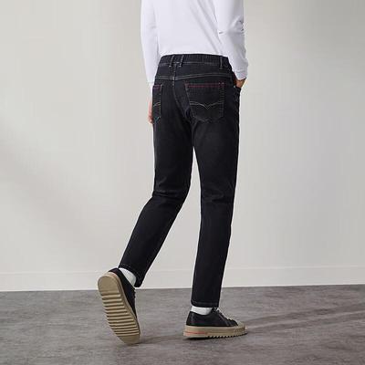 Qipai Men's High-Elastic Straight-Leg Casual Denim Jeans