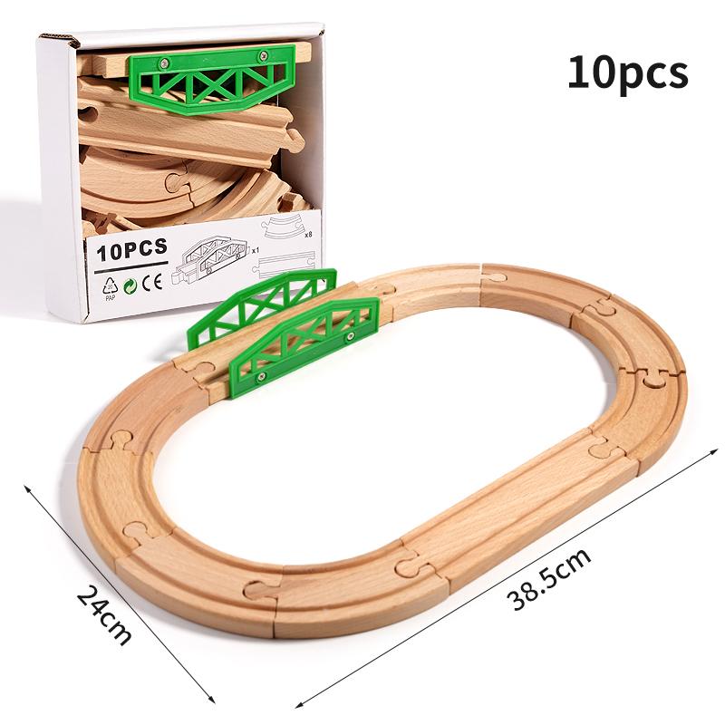 25 stücke Holz Brücke Tunnel Städtischen Schiene Überführung Verkehrs Auto Spielzeug Szene Kombiniert Zug Gleis Zubehör Buche Plattenspieler DIY