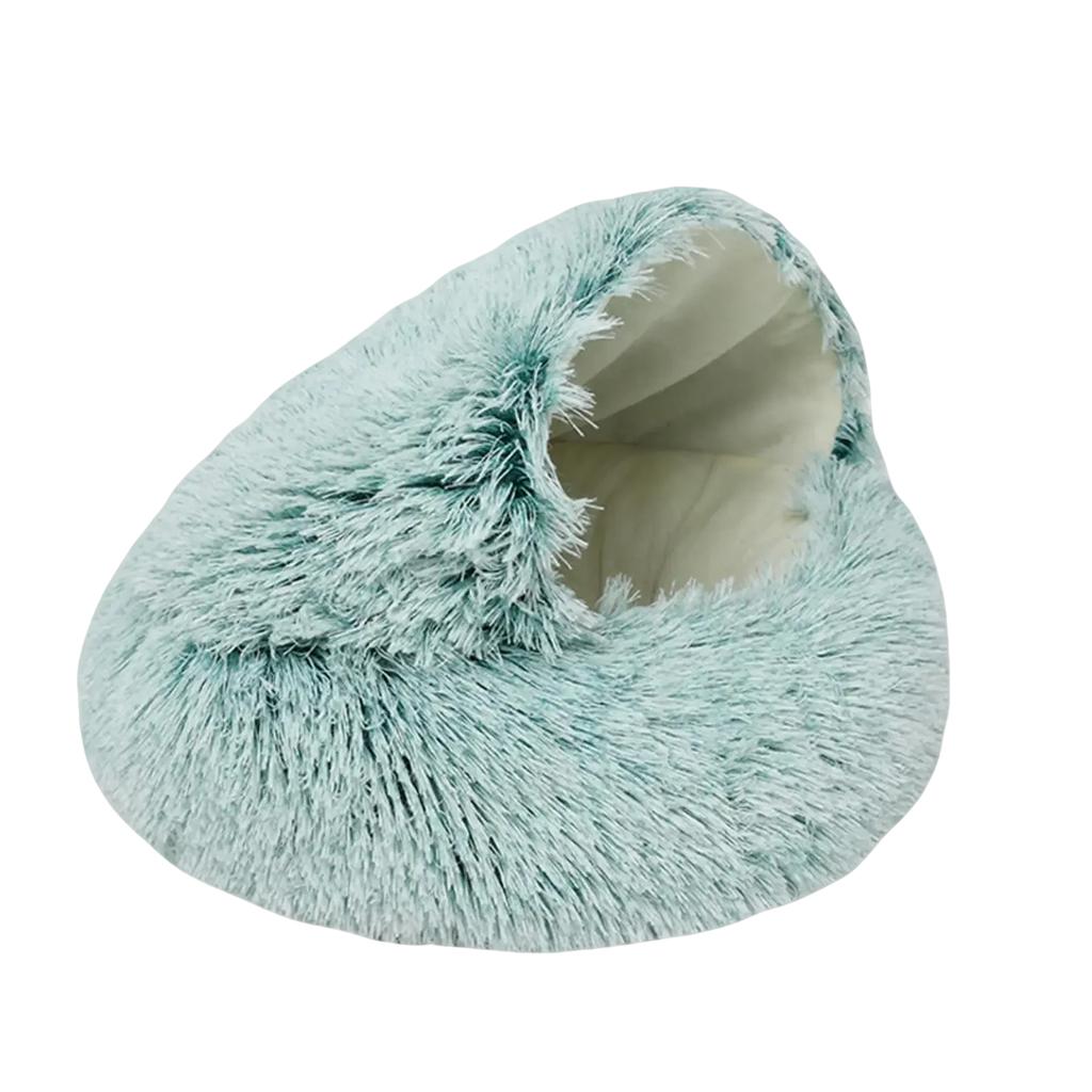 Plüsch-Haustierbett mit Kapuze, Warmes halbgeschlossenes Haustierbett, Geeignet für den Innenbereich, Bequemes Haustierbett, Auch für kleine Hunde geeignet, Rutschfester Boden.