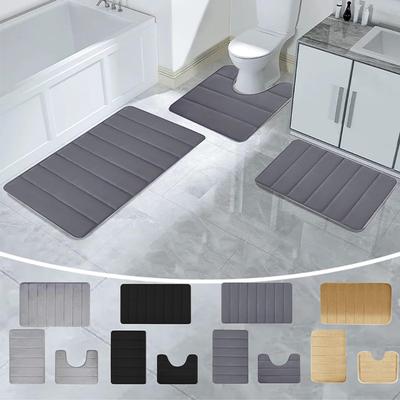 3 Pieces Super Absorbent Bathroom Rug Mat Set Home Accessories Bathtub Anti-slip Rugs Supplies Carpet  Products Washable