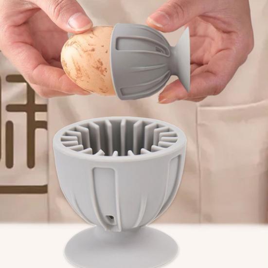 

Вращающаяся силиконовая щетка для яиц с мягкой щетиной, очиститель для яиц курицы, птицы, ручной очиститель для яиц, пятновыводитель, инструмент для мытья скруббера серый