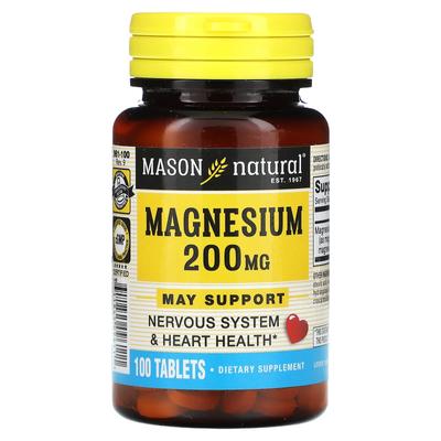 Magnesium, 200Mg, 100 Tablets