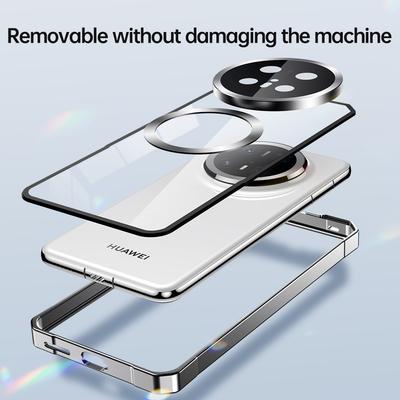 Funda Desmontable Para Huawei Mate 60 70 Pro Translúcida Mate Magsafe Panel Trasero Extraíble Parachoques Metálico Cubierta con Agarre