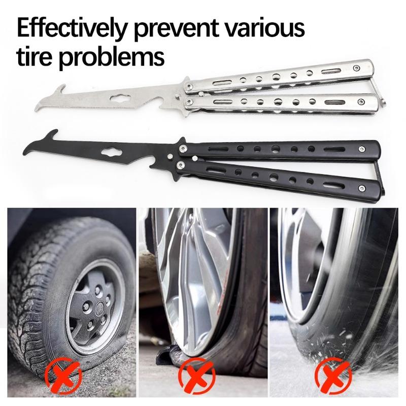 Car Tire Stone Removal Hook Portable Emergency Escape Safety Hammer Bottle Opener Auto Wheel Tire Gap Stone Cleaning Hook Tools