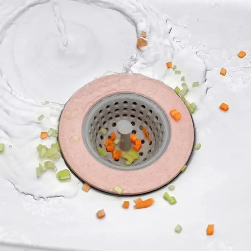 1/2/4pcs Silicone Anti-Clogging Filter Portable Sink Strainer Bathroom Kitchen For Drains Cover Hair Waste Plug Filter Strainer