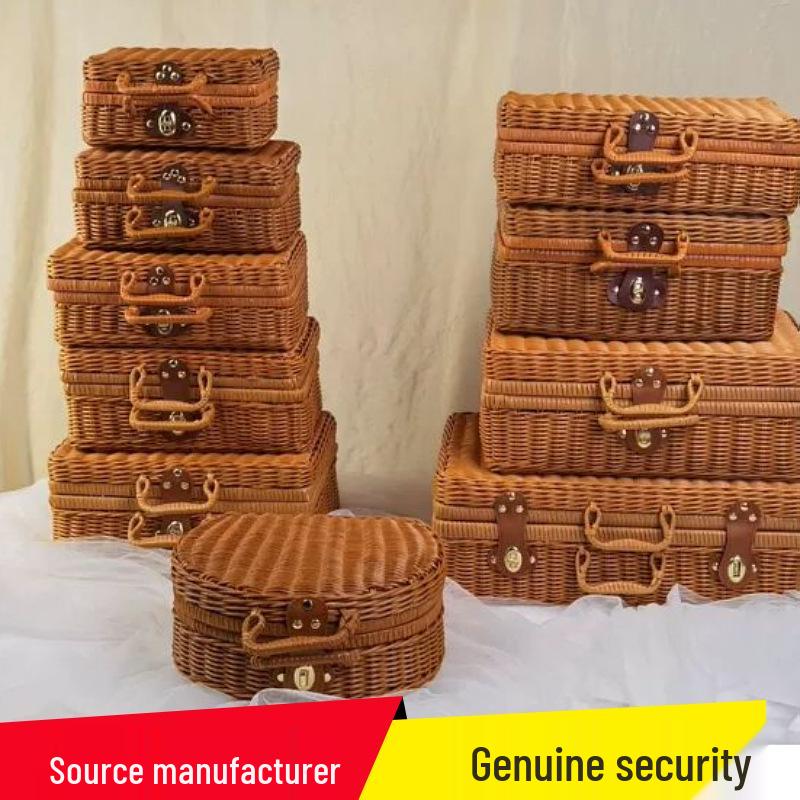 Large Rattan Handwoven Handbag for National Day, Mid-Autumn Festival, Wedding Souvenir, or Outdoor Photo Props