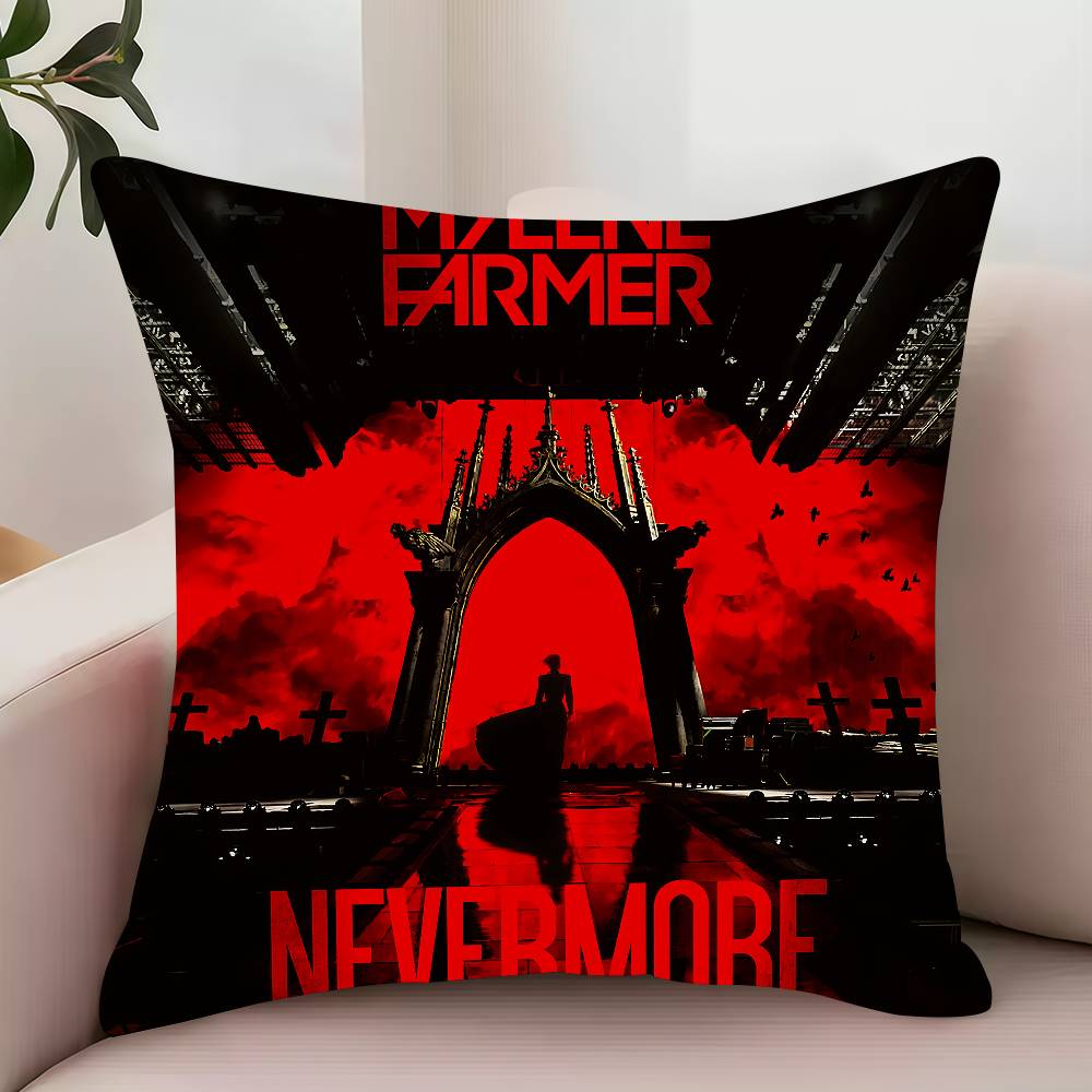 Sängerin M-Mylene Farmer Nevermore Kissenbezug Dekor Schutzbezüge Bequem Weich Für Sofa Wohnzimmer Heimbüro