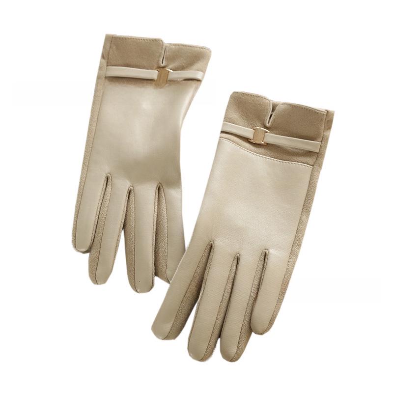 Gants d'hiver en daim pour femmes avec compatibilité écran tactile - Chauds, doublés de velours, idéaux pour les activités de plein air et la conduite.
