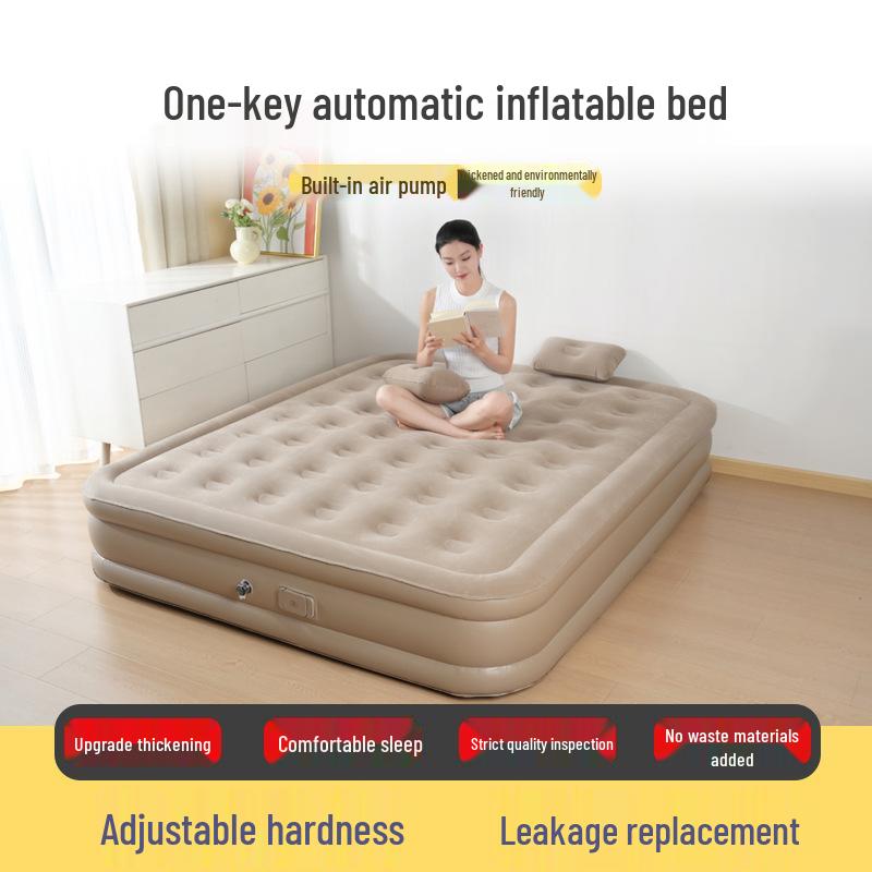 New Home & Outdoor Double Air Mattress - Thickened PVC Foldable Bed for Lunch Break