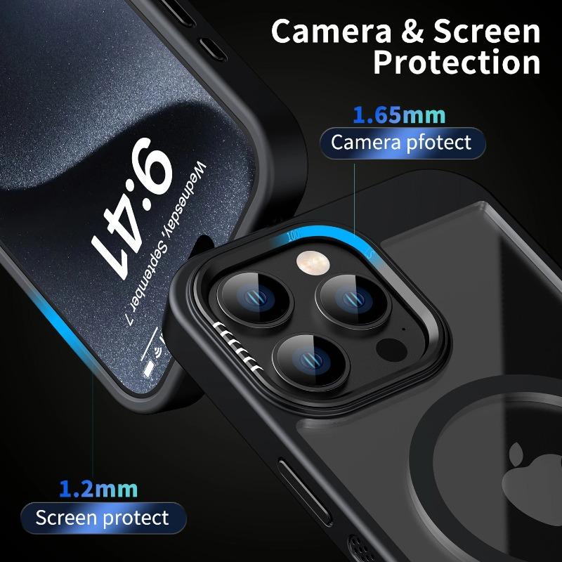 Magnetic Frame Bumper Protection Phone Case for IPhone 17 16 15 14 13 12 11 Pro Max for Magsafe Acrylic Translucency Cover