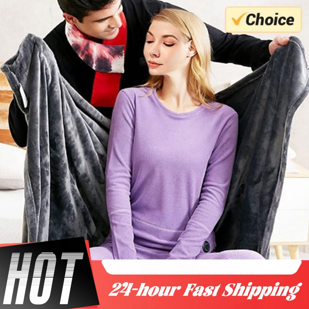 USB Electric Heated Blanket 3 Heating Levels Fleece Electric Heating Blanket Body Warmer Wearable Portable Shoulder Heated Pad