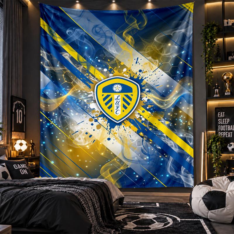 Arazzo da Appendere a Parete Stampa Calcio Leeds United Tessuto per Soggiorno Camera da Letto Decorazione Casa