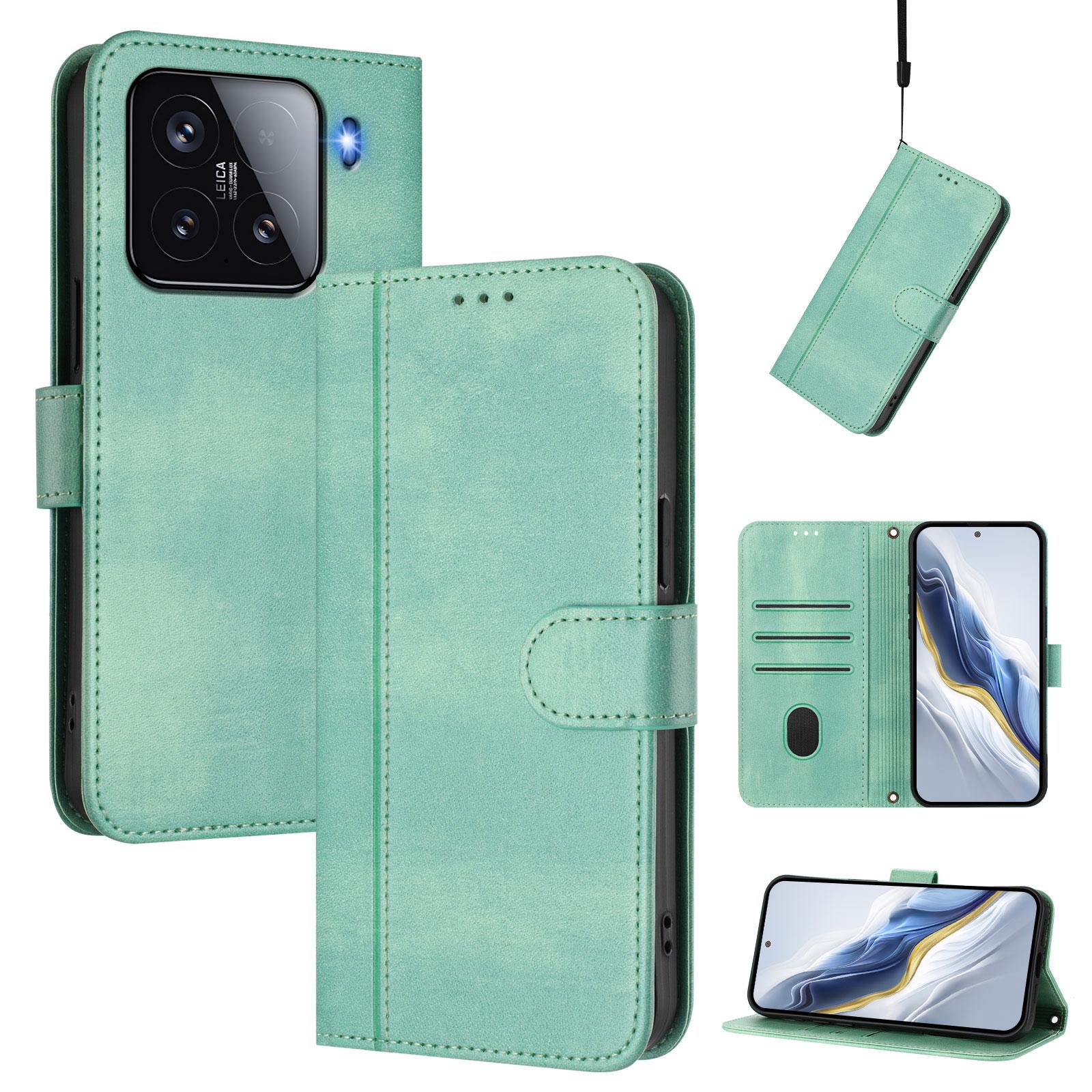 

For Xiaomi 15 Cases Wallet Stand Retro Texture Leather Phone Cover with Lanyard Brown
