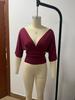 Women's V-Neck Batwing Sleeve Cropped Top - Spring Summer Collection 2026