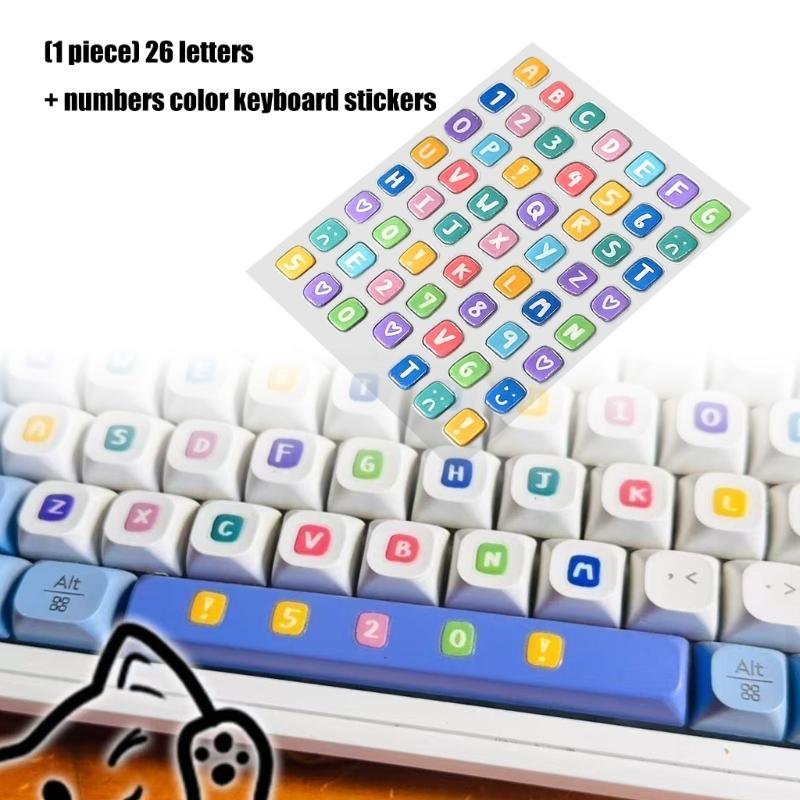 Vibranted Letters And Number Keyboard Decals Keycap Stickers 26 Letters And Numbers For Computer Keyboard Raisers