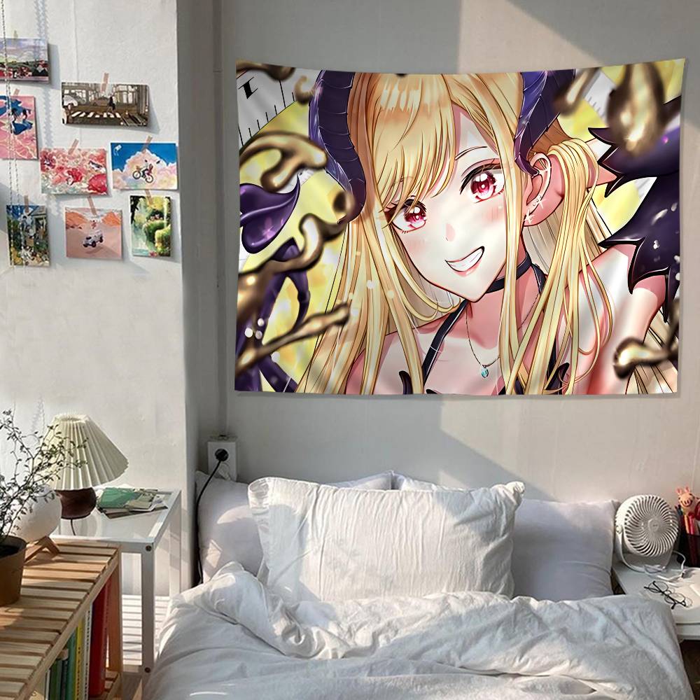 Anime My DressUp Darling Anime Tapestry Hippie Flower Wall Carpets Dorm Decor Wall Hanging Home Decor