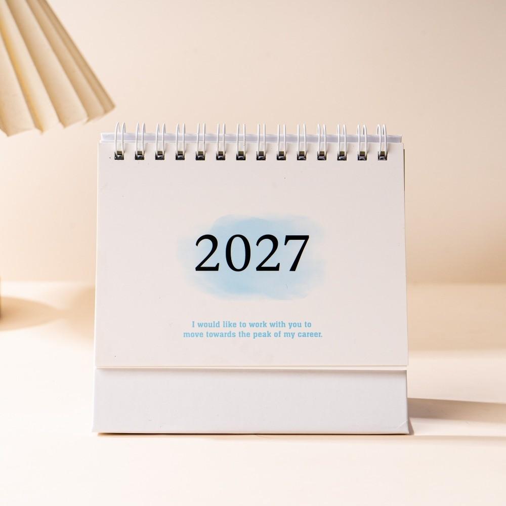 Standing Design Standing Flip Calendar Metal Coil Spiral Desk Calendar Work Plan синий