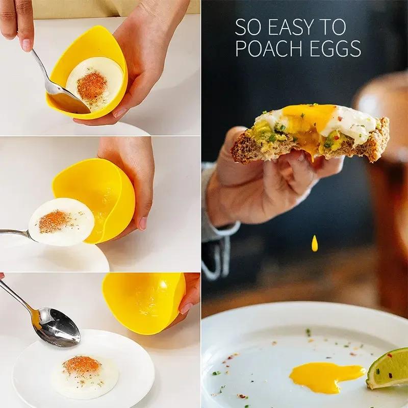 1PC Home Egg Cooker Microwave Air Fryer Mold Egg Cooker Mold Steamer Steamer Egg Cooker Kitchen Accessories Breakfast Cooking